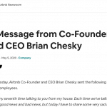 Airbnb「従業員の約25%を解雇」CEOが解雇に関して従業員に発したメッセージを和訳。新型コロナウイルスによる苦渋の決断。