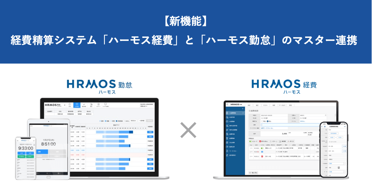 【新機能】経費精算システム「ハーモス経費」と「ハーモス勤怠」とのマスター連携機能｜HRMOS勤怠 by IEYASU