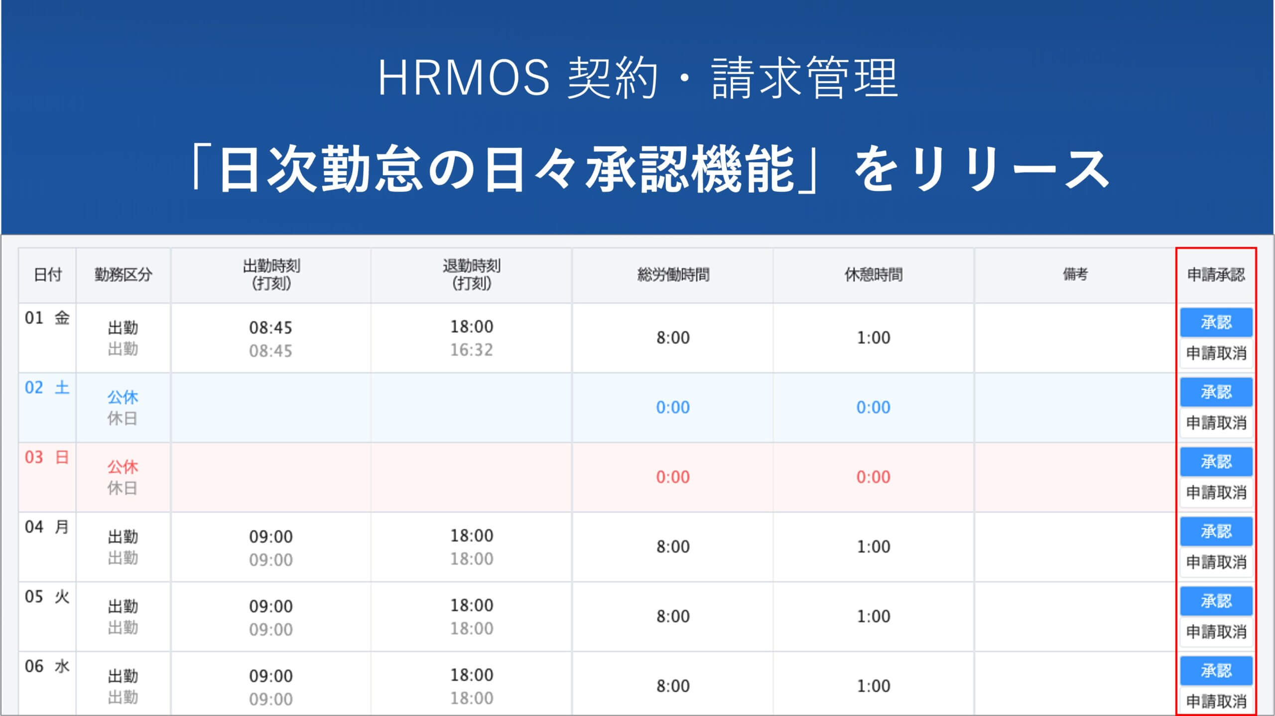 【新機能】「派遣先の担当者による日々承認機能」をリリース｜SES会社・人材派遣会社のためのクラウド勤怠・契約・請求管理システム │ HRMOS勤怠 by IEYASU