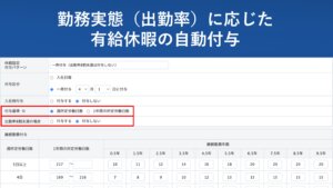 【新機能】勤務実績（出勤率）に応じた有給休暇の自動付与機能をリリース │ HRMOS勤怠